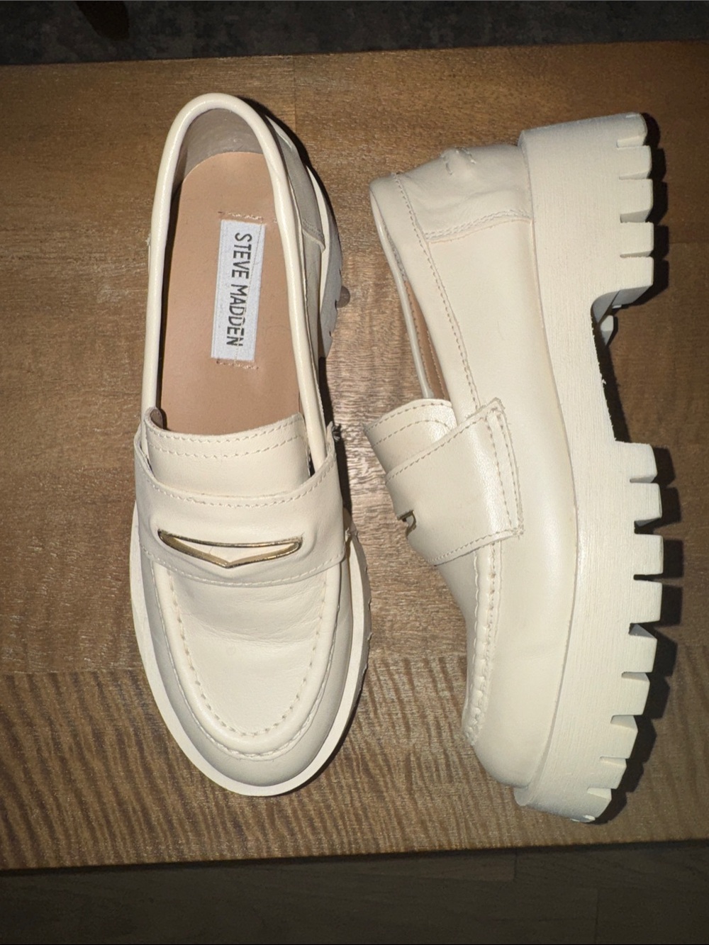 Steve Madden Cream Platform Loafer
